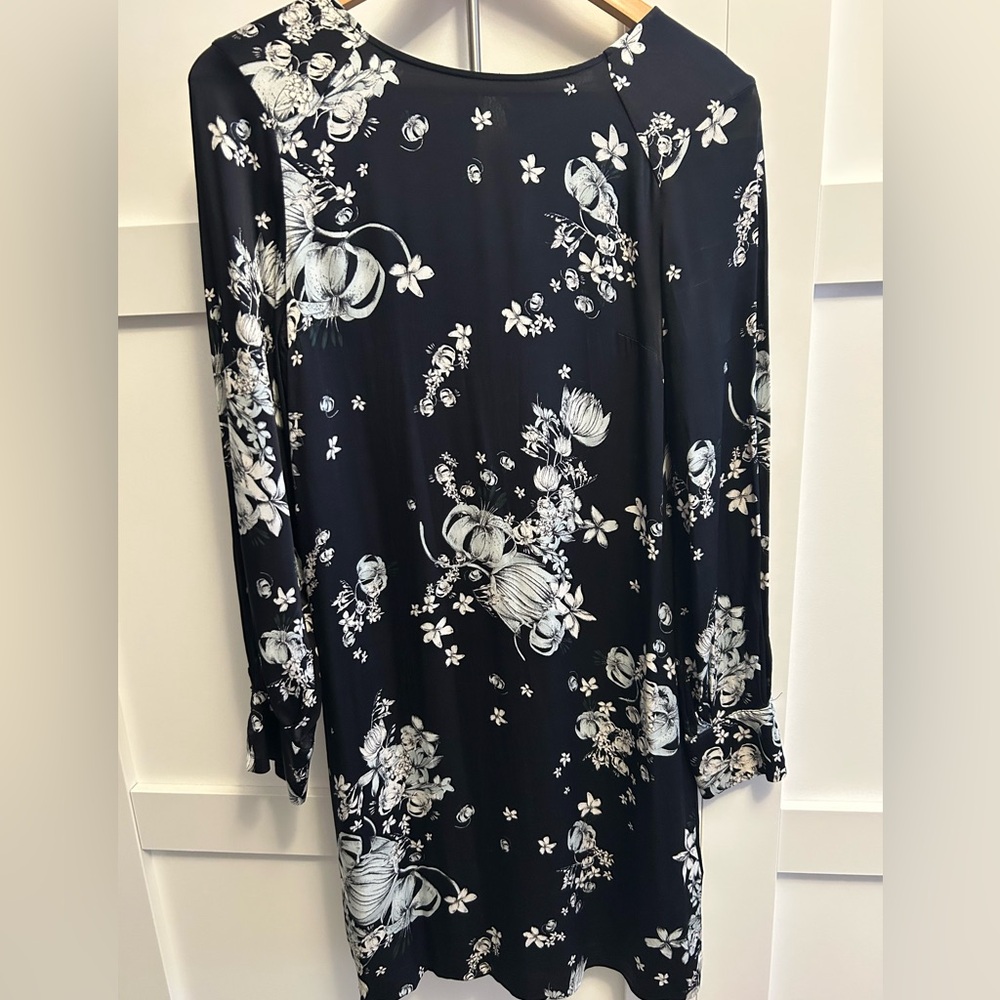 H&M Black/White/Ice Blue Floral Dress
